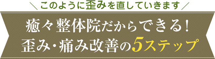 癒々整体院だからできる!歪み・痛み改善の5ステップ